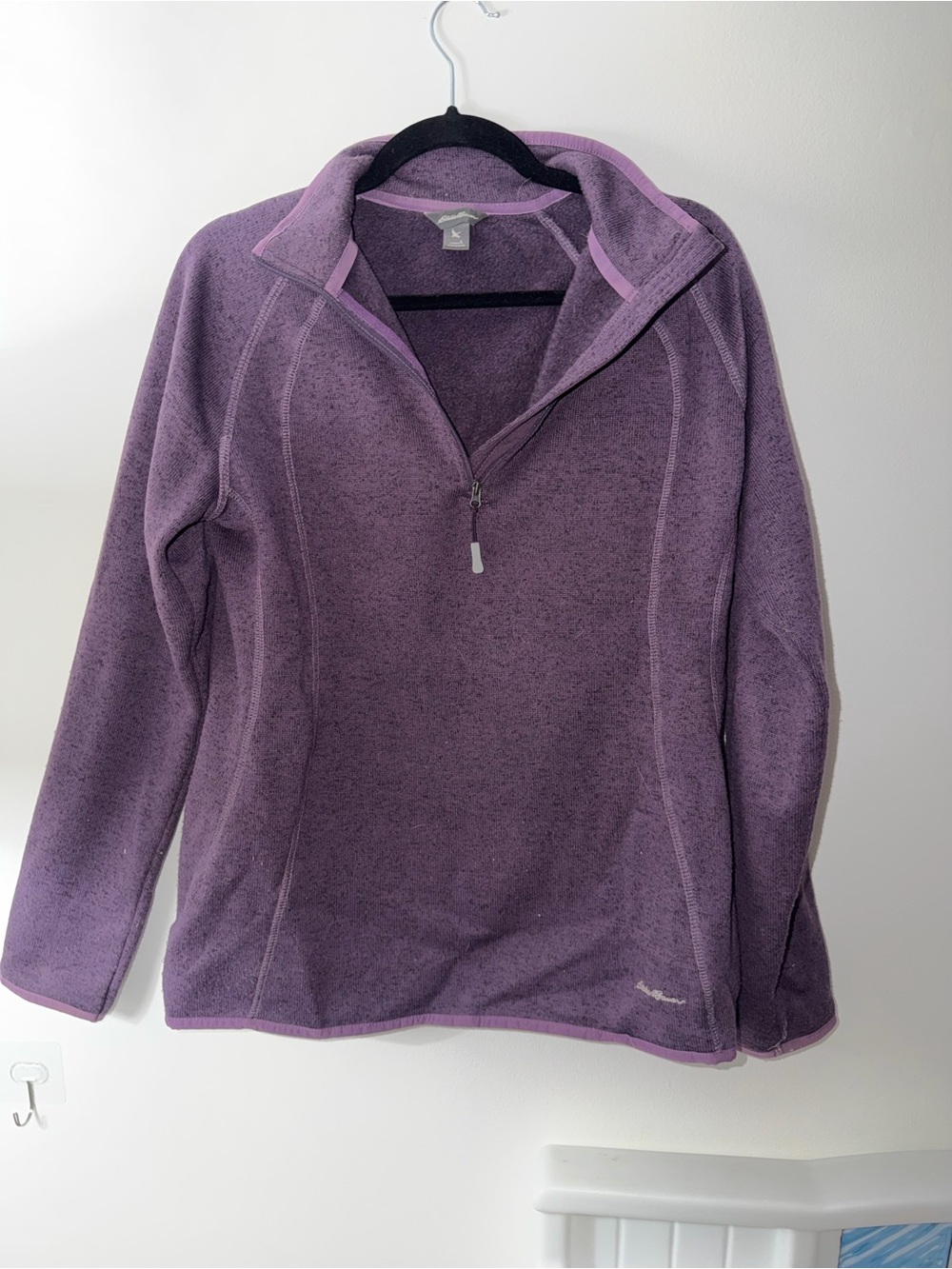 Eddie Bauer Purple Half-Zip Fleece Pullover